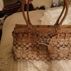Tan coach bag